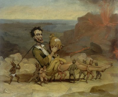 A Caricature of Edward George Bulwer Lytton (1803-73) by Hablot Knight Browne